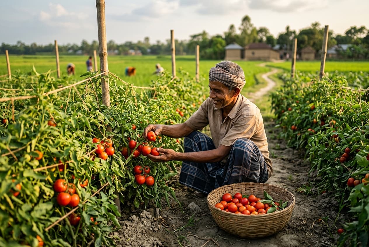 Farmer harvesting